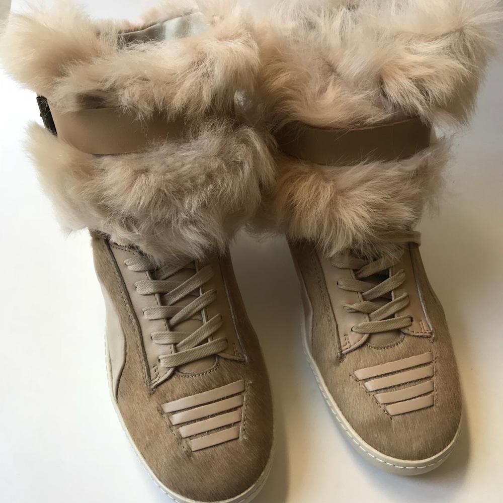 Alexander McQueen Puma Pony Hair Sneakers Shoes Size 8.5 New In Box